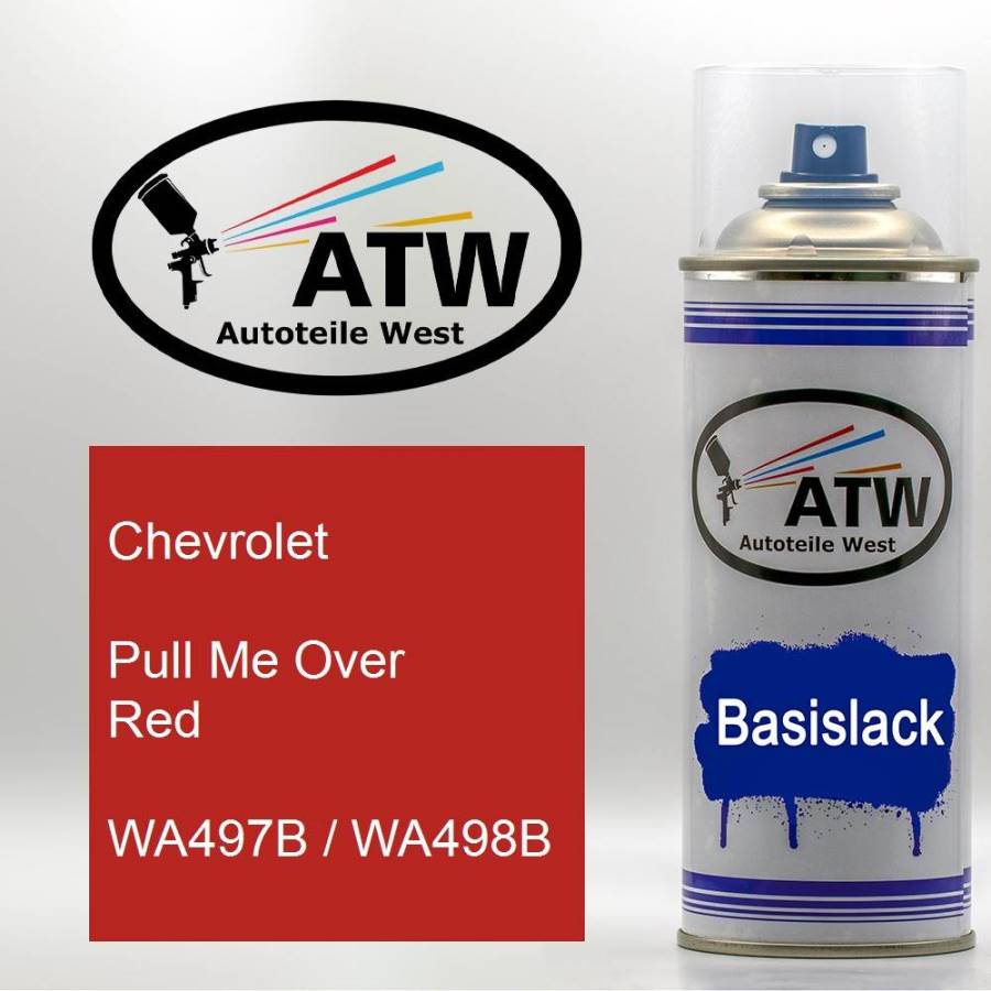 Chevrolet, Pull Me Over Red, WA497B / WA498B: 400ml Sprühdose, von ATW Autoteile West.